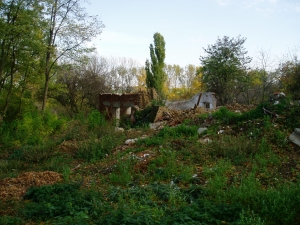 Obrázok - Pohľad na zvyšky budovy skladu agrochemikálií. (208)
