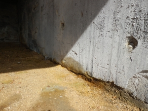Obrázok - Detailný pohľad na stenu a podlahu kontaminované agrochemikáliami. (296)